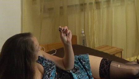 My slave in chastity fucks me with a strap on (SD)(WMV)_The Dragonlady_Strapon_Chastity_Slavetraining