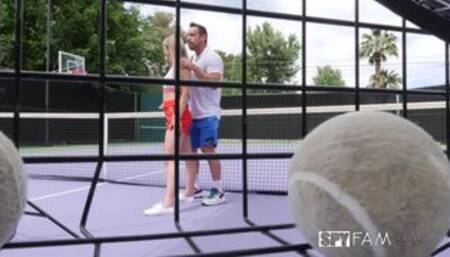 SPYFAM - Stepbro Gives Tennis Lesson To Horny Stepsis