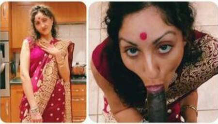 POV desi bhabhi in saree gives horny lonely devar a blowjob - hindi Bollywood porn story Sexy Jill