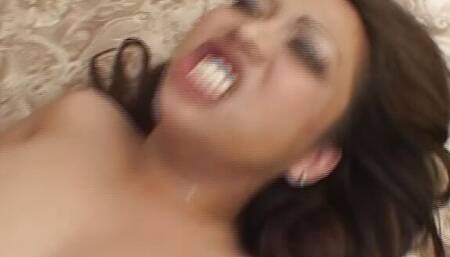 Irresistible German babe Jazmine Leih gets cum on her ass and mouth