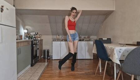 Black suede boots
