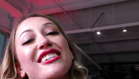 HJ POV slut talking dirty while wanking cock in closeup