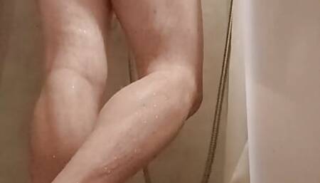 Oniasura969 a twink chubby boy undress take a shower show his feet masturbate finger himself and cum