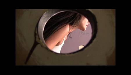 Milf Randi Rubs Her Pussy While Peeping Tom Watch Her At The Bathroom Gloryhole! (mp4)