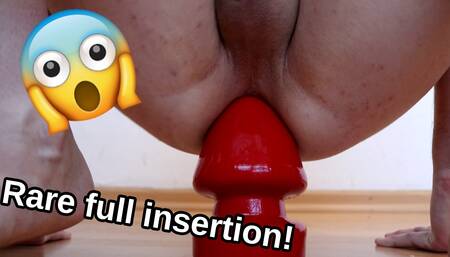 Huge red Plug in my young Ass - Titanmen Ass Master fully inserted! Rare full Insertion