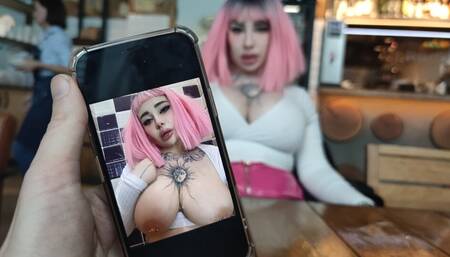 Toilet Whore Feeding Her Cum as Dinner while Waiting for Order in Restaurant