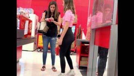 Innocent Teen Daughter With An Epic Ass In Black Leggings