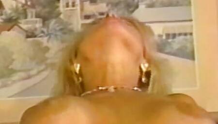 Blonde milf with big tits blowjob his big cock
