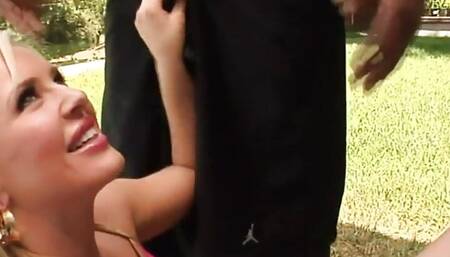 Assfucked slutty nympho babe fucked by BBC in threesome