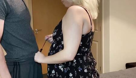 Teen girl talked into giving a blowjob