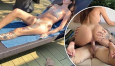 Girl on the Pool Asked me to Apply Sunscreen to Her. Sunbathing Ended up with BJ & Hot Quickie