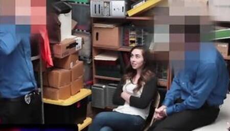 Tiny Shy Dark Haired Lets The LP Officers Pound Her Tight