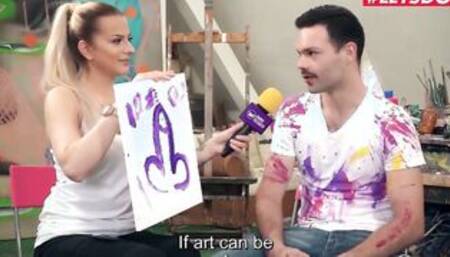 BUMSBESUCH - Thick Porn Model Wild Vicky Getting Painted And Banged By Artist - LETSDOEIT