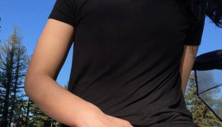 cumming at a public park