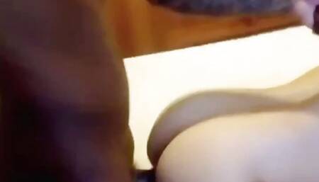 Cuckold saw his bitch wife cumming on my dick and wanted her satisfied again so we fucked one more time