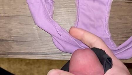 Cum on Maddies cute purple panties