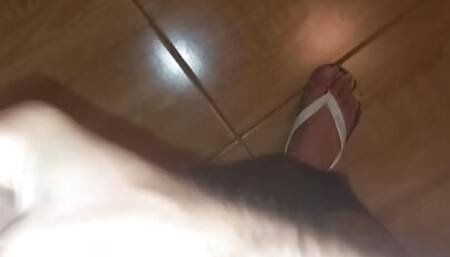 milking my dick before a shower