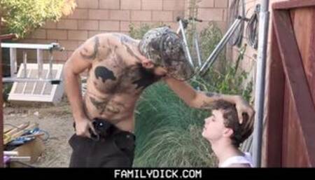 FamilyDick - Trailer Park Stepdaddy Fucks His Boy After Catching Him Smoking