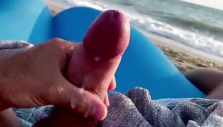 beach cumshot in public