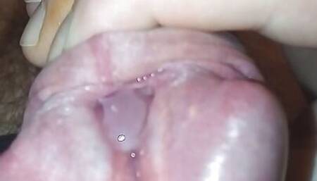 Dick head flower hole glans with cum sperm juice