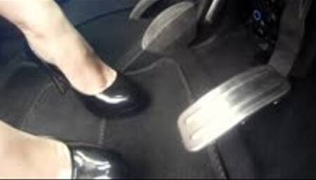 PA drives her Corsa in Platform Heels - Side View