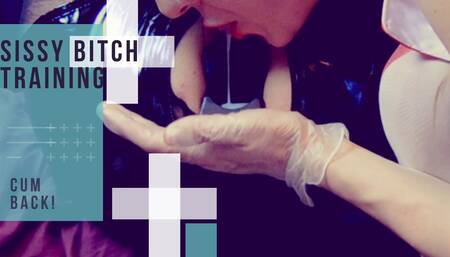 Spitting SISSY's cum inside his ASS