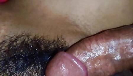 Giving M cum on and in her pussy