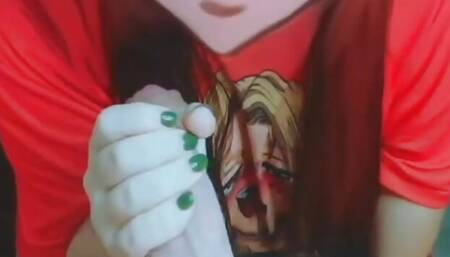 Snapchat blowjob anime girl sucking her boyfriend's big cock.