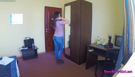 Blowjob, deepthroat, handjob and cumsot on tits - Dressing & Undressing sexy teen