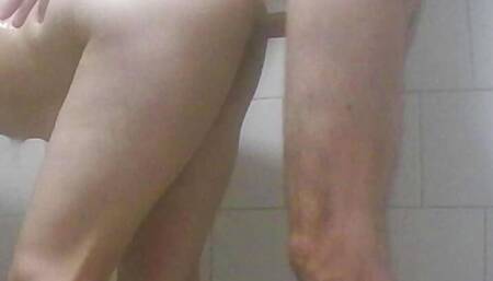 she was filming her self while taking a shower .i got  in to  get  some of that wet pussy