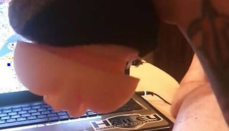PUMPING MY COCK INTO TIGHT TOY