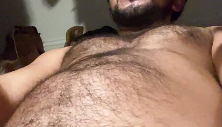 Mishaun masturbating that big hairy dick in stepdads closet, orgasm cumshot