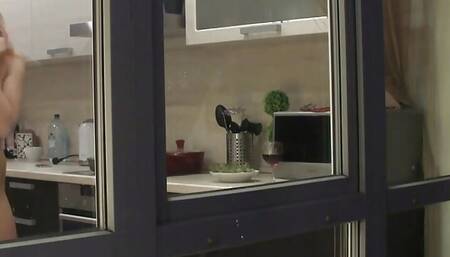 Watching my neighbour's naked sexy girlfriend goofing around