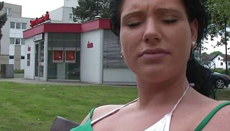 Pretty full figured woman shows how she satisfies herself with a dildo and has an incredible orgasm