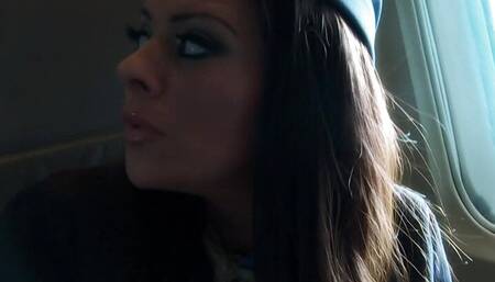 Lucky hunk gets to fuck two hot passenger babes on board an aeroplane
