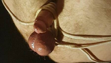 Edging handjob on a naked man tied with legs in the air 2-BBW domination,BBW bondage,male bondage,man in bondage,amateur,man tied up,strapped down,suspension,suspended,feet tickling,bound and gagged man,