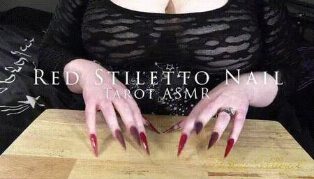 Red Stiletto Nail Tarot ASMR