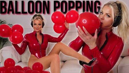Red Shiny Latex: Balloon Popping