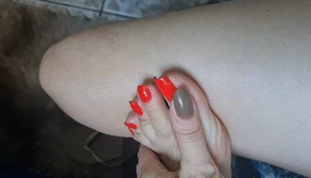 Braga Feet - Worship My Long Fingers With Red Nails
