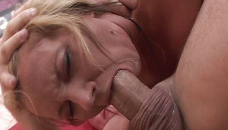 Bald guy dominates blonde in extreme anal