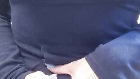 Azriel deprives herself for two weeks and has a massive edging orgasm while fingering her big hard clit