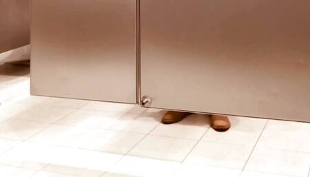 BBC ALMOST GETS CAUGHT STROKIG IN A RESTROOM (From the archive)