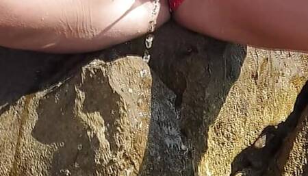 Pissing public by the sea