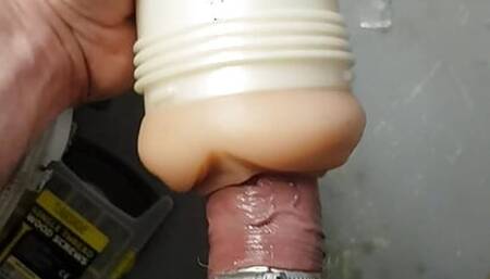 Hard cock Fleshlight action