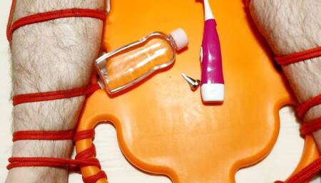 Rubber gloves edging, polishing and post orgasm torment 4-BBW bondage,BBW domination,amateur,naked man tied up,man in bondage,male bondage,bound and gagged man,backboard,strapped down,feet tickling,toothbrush,claws,