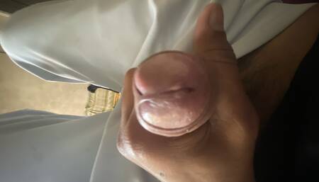 I am alone at home so I decided to play with my big cock which helps me to feel good in stress after all