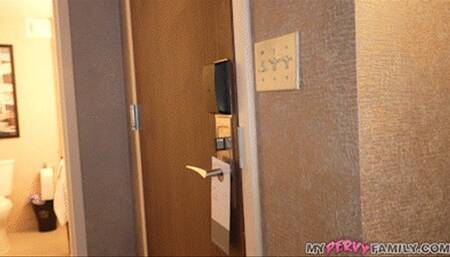 Hurry, While My StepMom is in Hotel Shower! - WMV HD