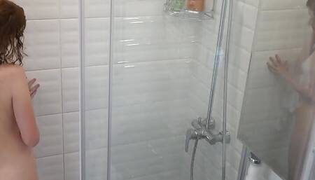 Capturing my girlfriend on film stripping and showering in
