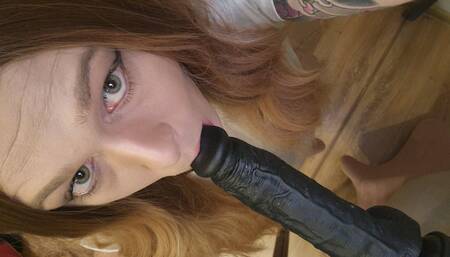 Playing with dildo
