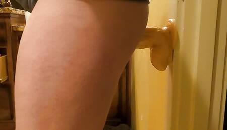 First huge dildo trying to milk prostate